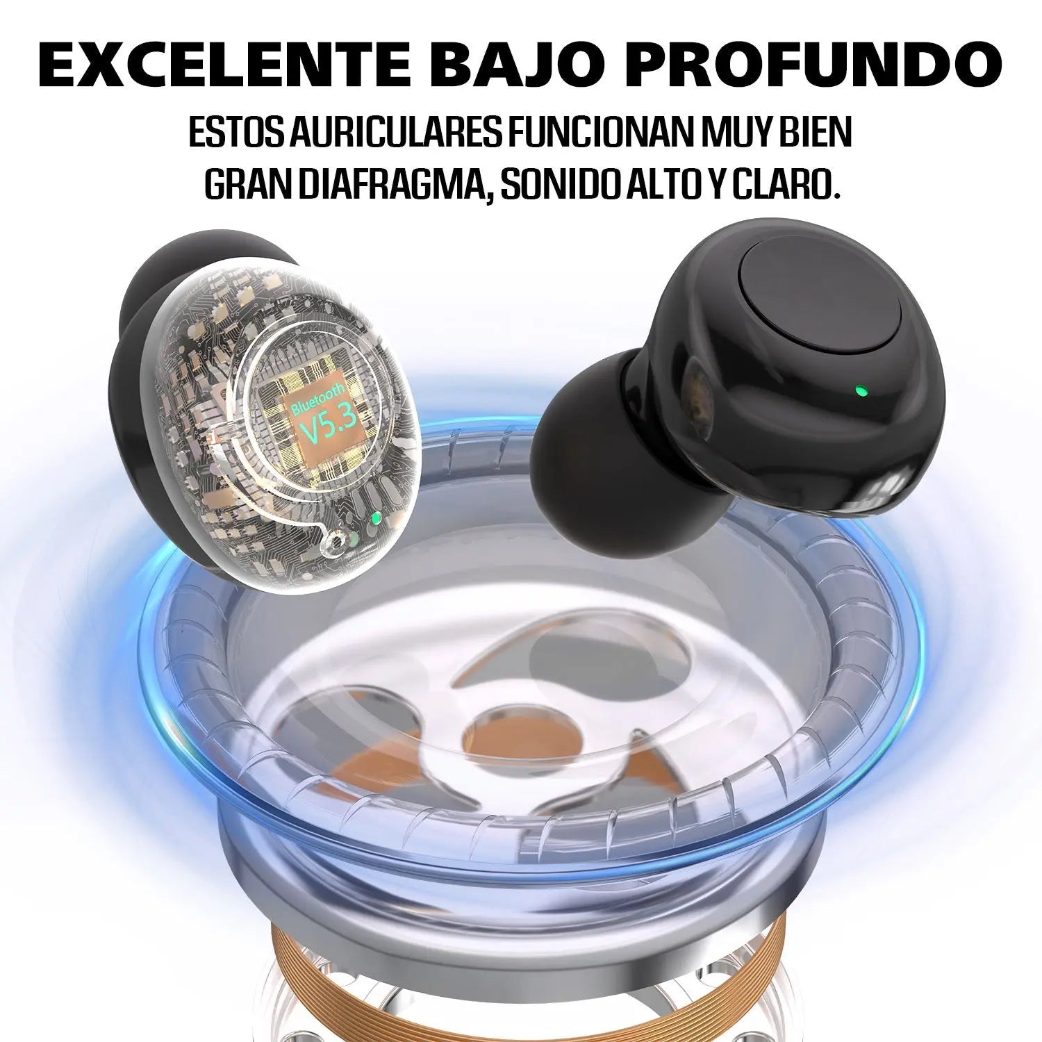 Audífonos Inalámbricos Bluetooth 5.3 Tws Kbod C5 Tipo C ROSH