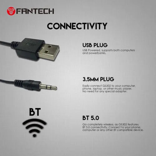Speaker Bocina Alegro Fantech Gs302 Bluetooth Y Cable Negro ROSH