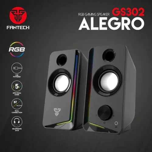 Speaker Bocina Alegro Fantech Gs302 Bluetooth Y Cable Negro ROSH