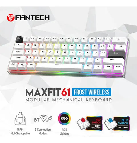 Teclado Mecanico Fantech Inalámbrico Frost Mk857 61 Teclas ROSH