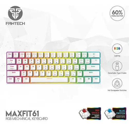 Teclado Mecanico Fantech Inalámbrico Frost Mk857 61 Teclas ROSH