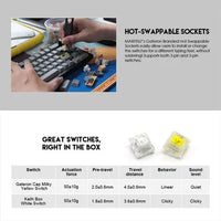Teclado Mecánico Fantech Inalámbrico Mk858 White Switch ROSH