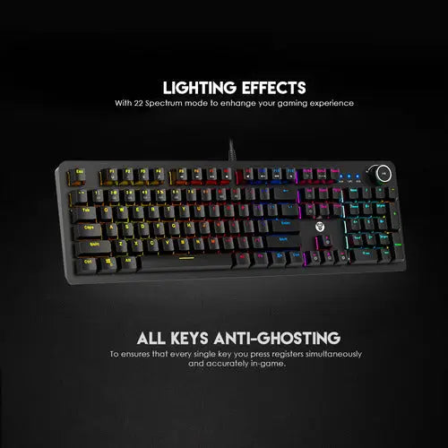Teclado Mecánico Fantech Mk853 V2 Blue Switch 104 Teclas ROSH