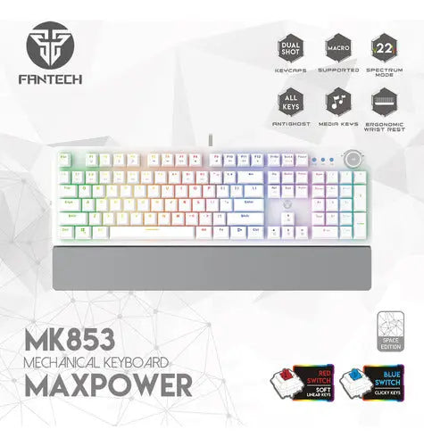 Teclado Mecánico Fantech Mk853 V2 Blue Switch 104 Teclas ROSH