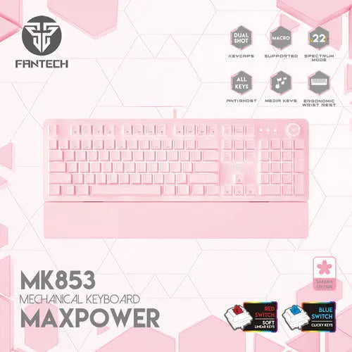 Teclado Mecánico Fantech Mk853 V2 Blue Switch 104 Teclas ROSH