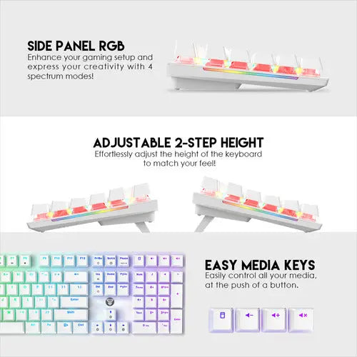 Teclado Mecánico Fantech Mk855 Blue Switch 108 Teclas ROSH