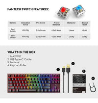 Teclado Mecánico Fantech Mk856 Blue Switch 87 Teclas ROSH