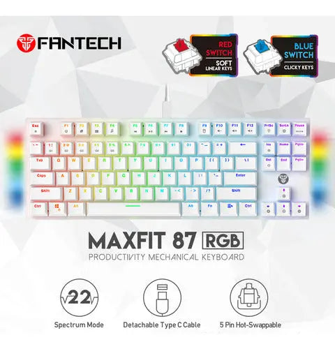 Teclado Mecánico Fantech Mk856 Blue Switch 87 Teclas ROSH