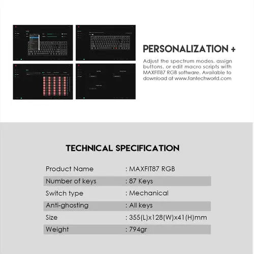 Teclado Mecánico Fantech Mk856 Blue Switch 87 Teclas ROSH