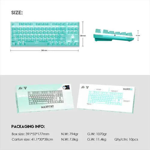 Teclado Mecánico Fantech Mk856 Blue Switch 87 Teclas ROSH
